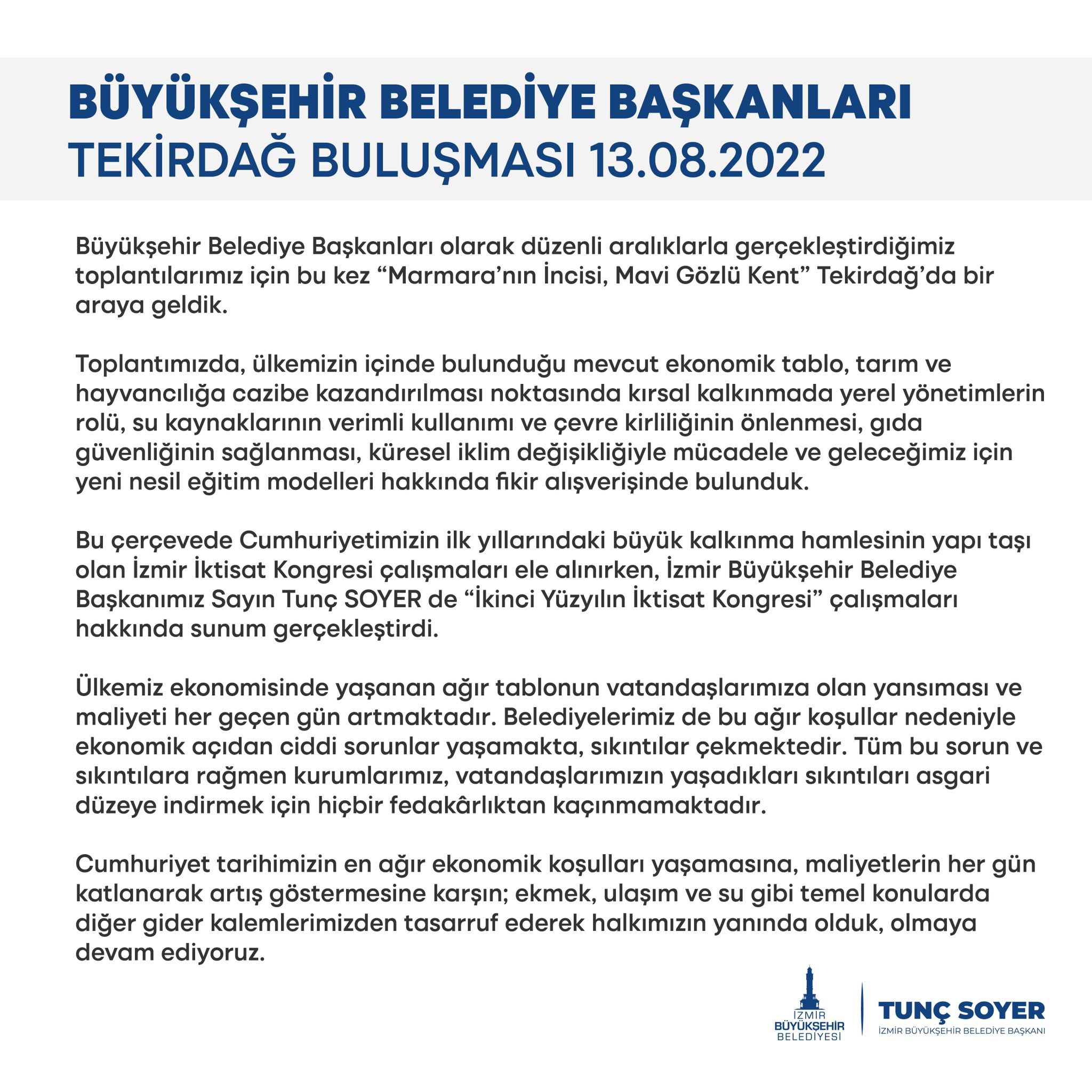 CHP'li 11 büyükşehir belediye başkanından ortak açıklama