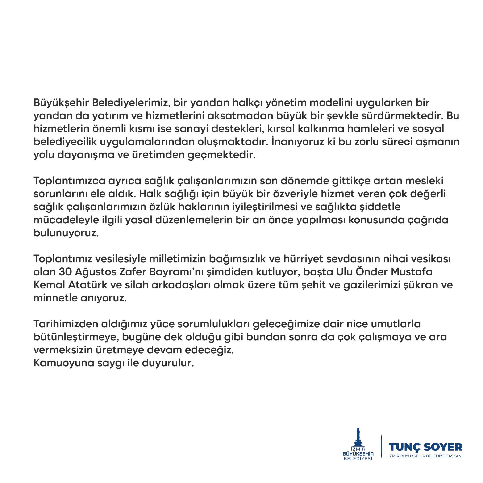 CHP'li 11 büyükşehir belediye başkanından ortak açıklama