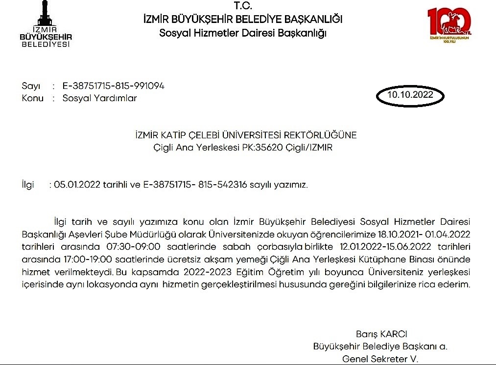 Büyükşehir’den Kâtip Çelebi Üniversitesi’ne; “İzin yazımıza 11 gündür cevap verilmedi”