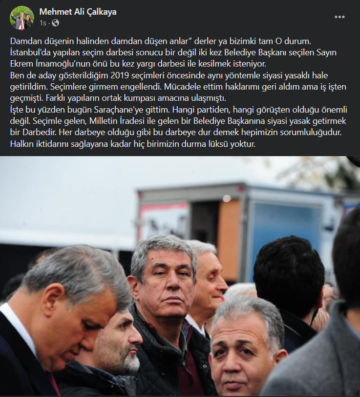 Mehmet Ali Çalkaya'dan dikkat çeken paylaşım, "Damdan düşenin halinden damdan düşen anlar"
