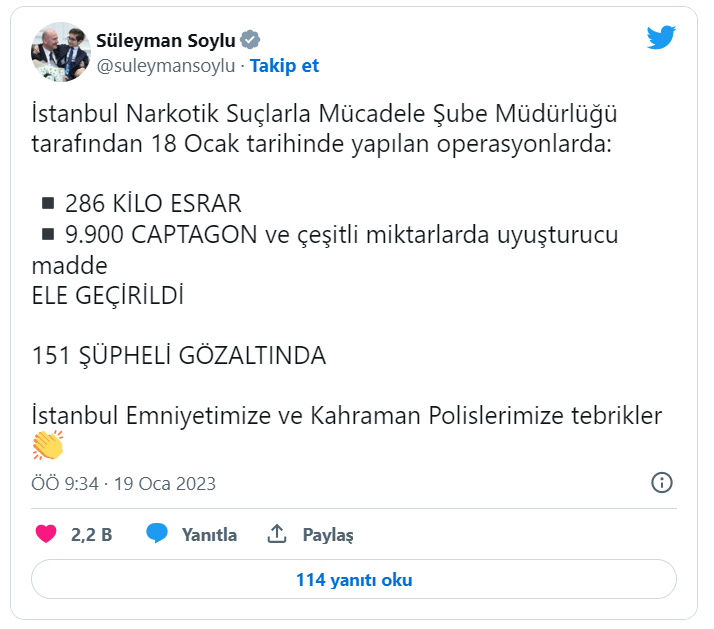 İçişleri Bakanı Süleyman Soylu narkotik operasyonunu duyurdu: 151 kişi gözaltında