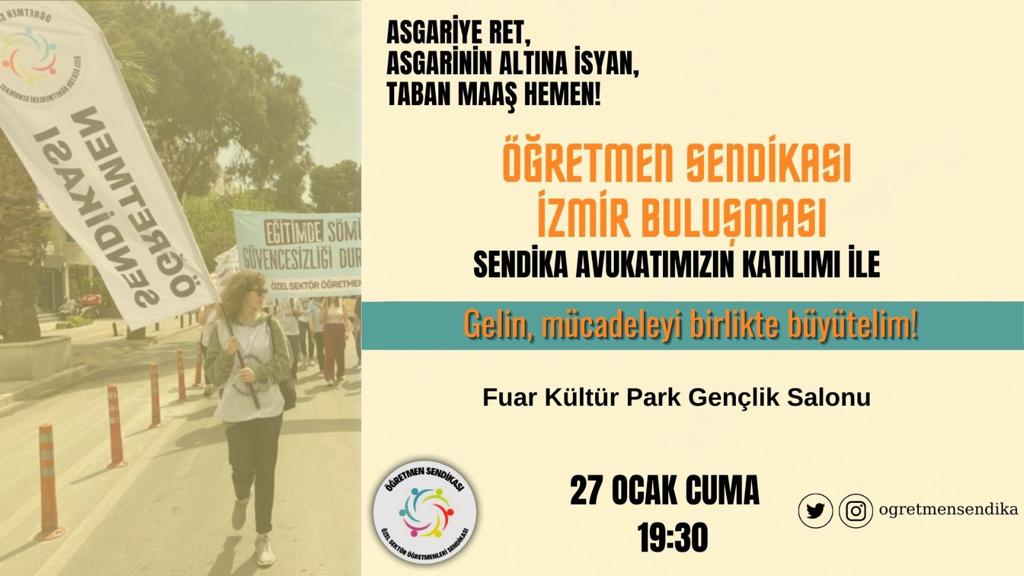 Özel sektör öğretmenleri İzmir buluşması 27 Ocak’ta: Gelin, mücadeleyi birlikte büyütelim!