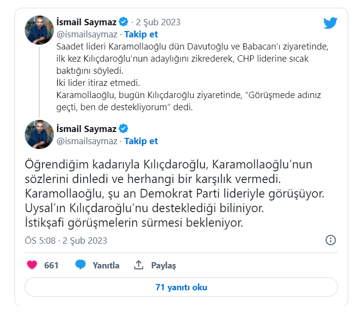 Saadet Partisi: Medyaya yansıyan varsayıma dayalı haberler doğru değildir