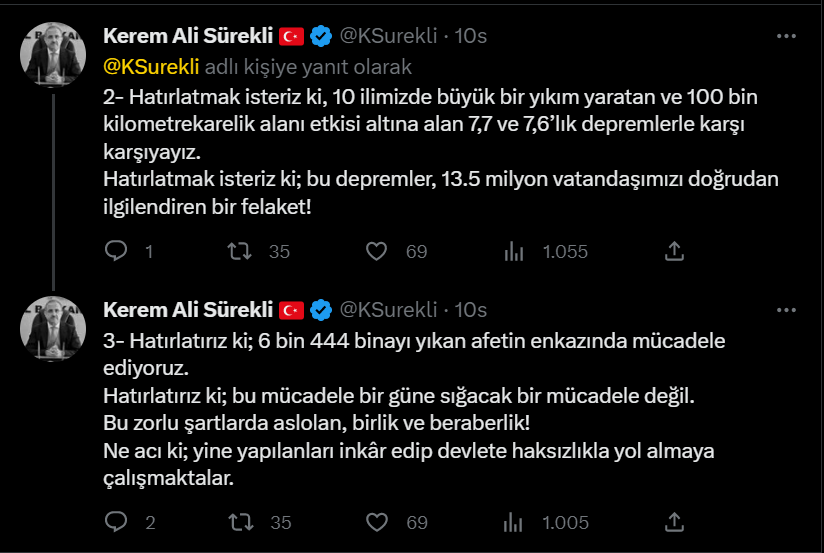 Başkan Sürekli’den Soyer’in deprem eleştirilerine yanıt geldi