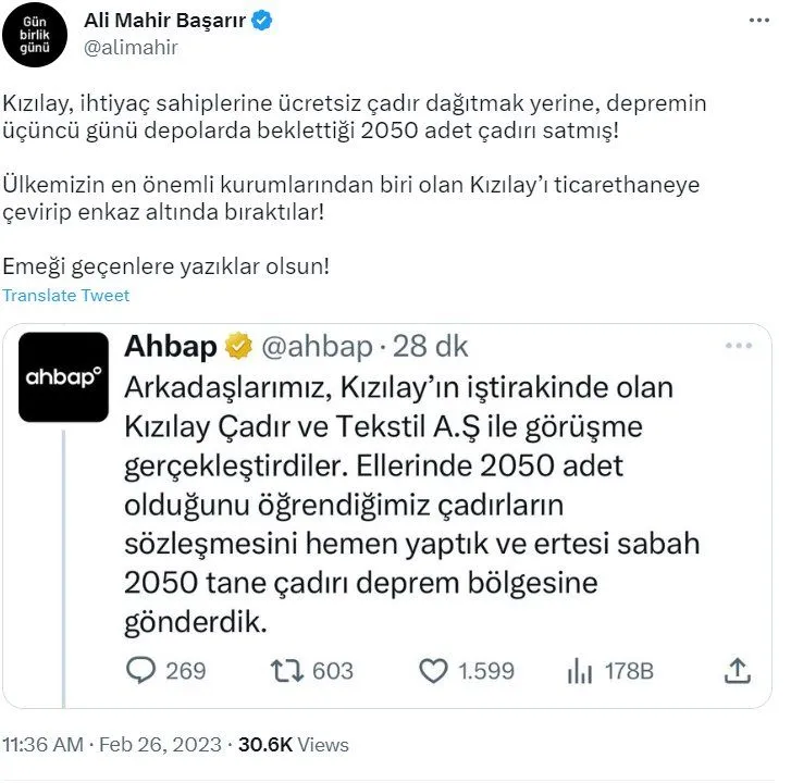 Kızılay'ın çadır satması gündem: 'Neden bağış alıyorlar o zaman?'