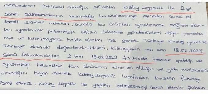Kızılay, 18 Şubat'ta 2 TIR dolusu giysi satmış!
