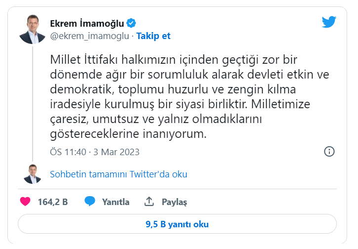 Akşener’in çağrı yaptığı İmamoğlu ve Yavaş’tan açıklama: Genel başkanımızın iradesinin dışında hareket etmeyeceğiz