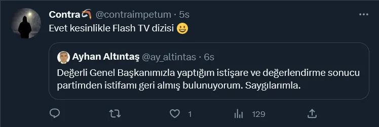 İYİ Partili Altıntaş'ın istifasını geri almasına tepkiler: 'Gördüğüm lüzum üzerine alkışlarımı geri aldım'