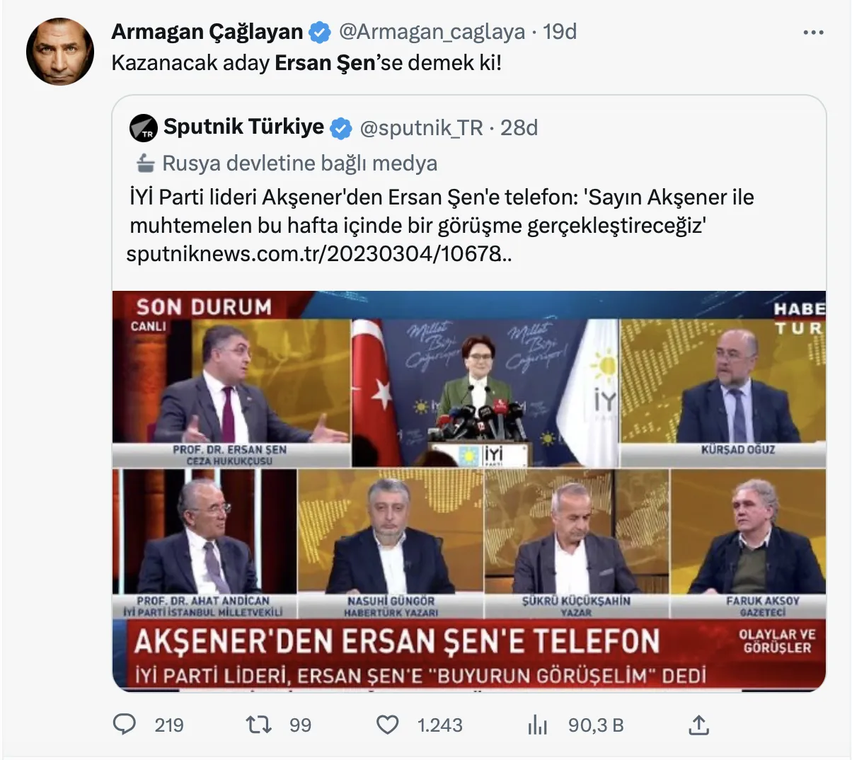 Sosyal medyada Akşener'e tepki: '18 ayda Kılıçdaroğlu'na ikna olmadı, reklam arasında Ersan Şen'e ikna oldu'