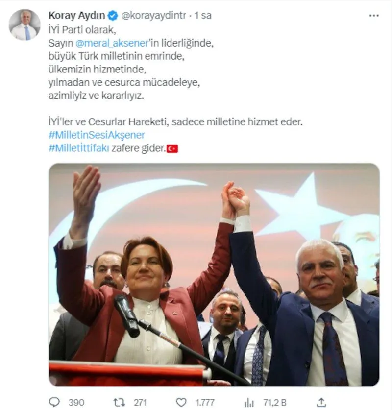 İYİ Partili vekillerden Altılı Masa paylaşımları: Sabrın sonu selamet