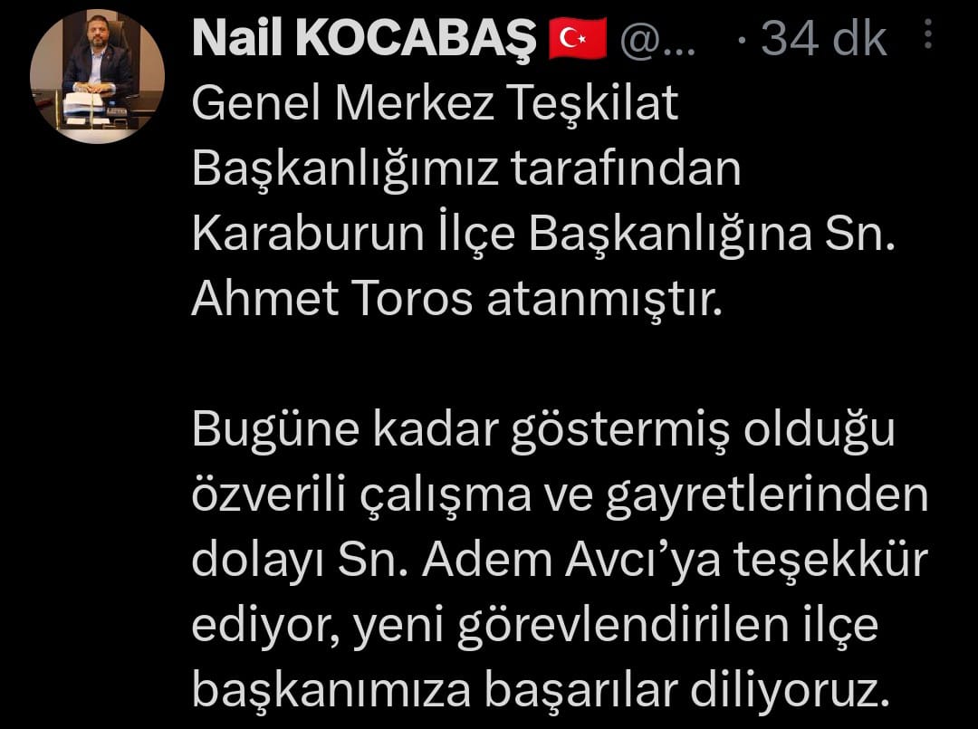 AK Parti'de istifa eden 6 ilçe başkanının yerine atamalar yapıldı