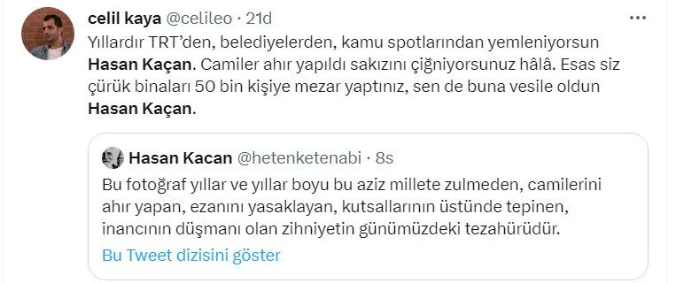 Hasan Kaçan'a 'seccade' tepkisi: İmar affının reklam yüzü sahalara dönmüş