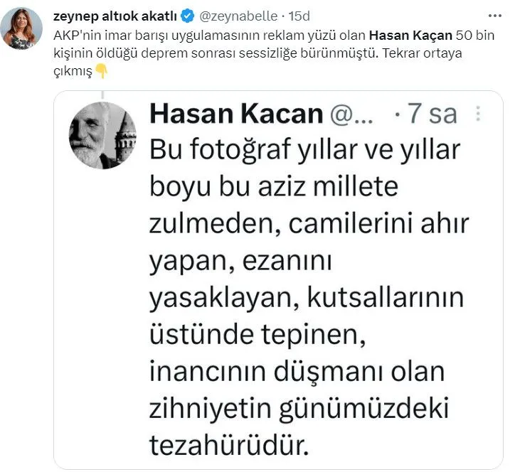 Hasan Kaçan'a 'seccade' tepkisi: İmar affının reklam yüzü sahalara dönmüş