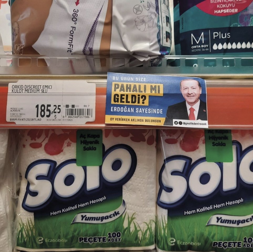 Market rafında Erdoğan etiketi!