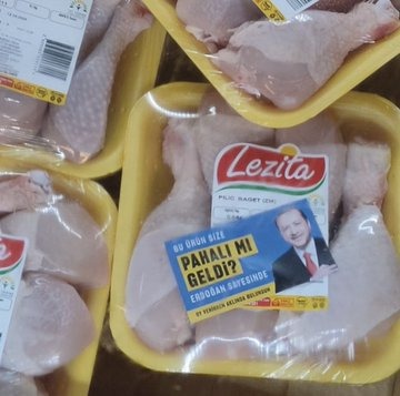 Market rafında Erdoğan etiketi!