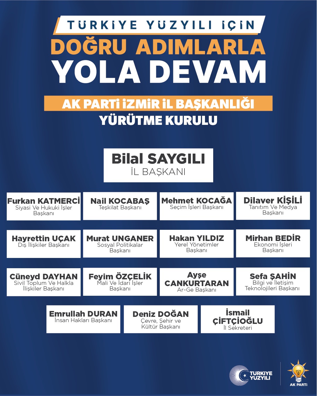 AK Parti İzmir'de Yürütme Kurulu belli oldu