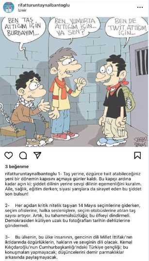 CHP’li Nalbantoğlu; karikatürle dikkat çekti  “Taş değil, twit atacaklar…”