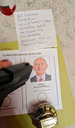 Rize'de oy kullanma kabinine silahla giren seçmenden Kılıçdaroğlu'na tehdit