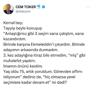 LDP’li Toker’den Kılıçdaroğlu’na manidar gönderme!