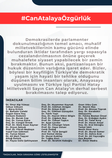 Can Atalay için 50 bilim insanından imza