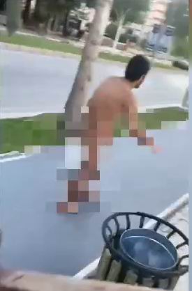 Elazığ'da bir kişi çıplak halde sokakta yürürken görüldü