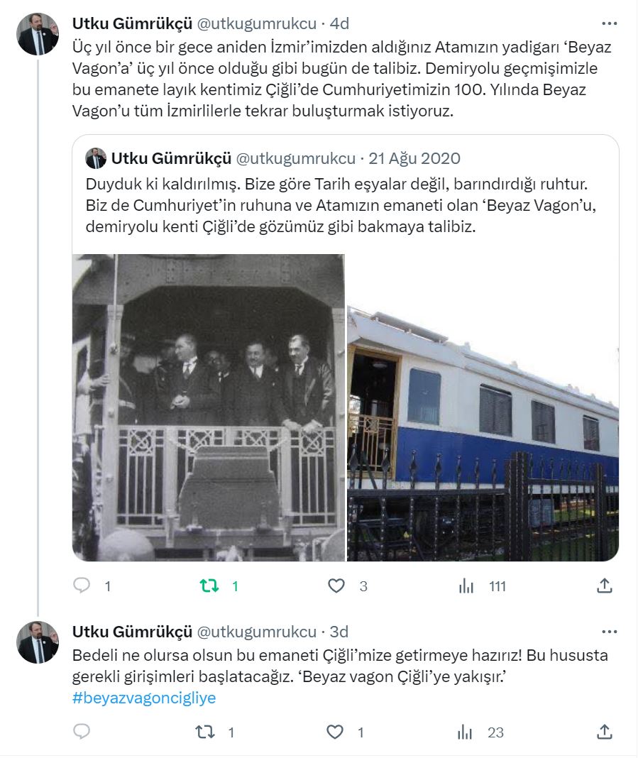 Gümrükçü’den TCDD’ye Çağrı: “Beyaz Vagona Talibiz”
