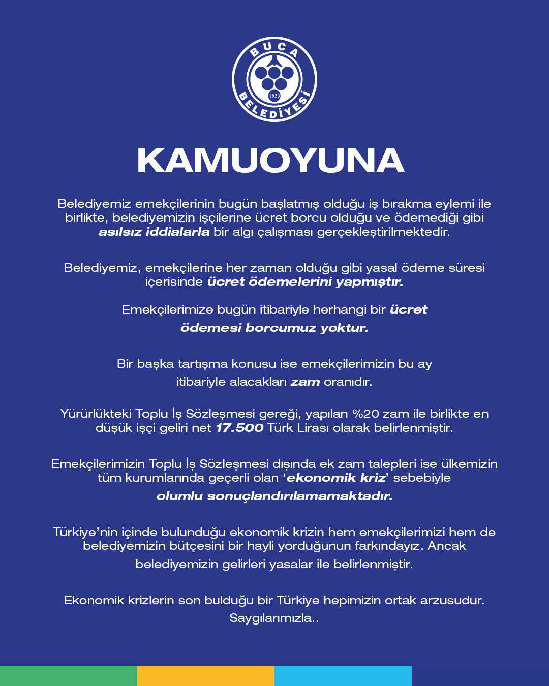 Buca Belediyesi'nden açıklama: Ücret ödemesi borcumuz yoktur
