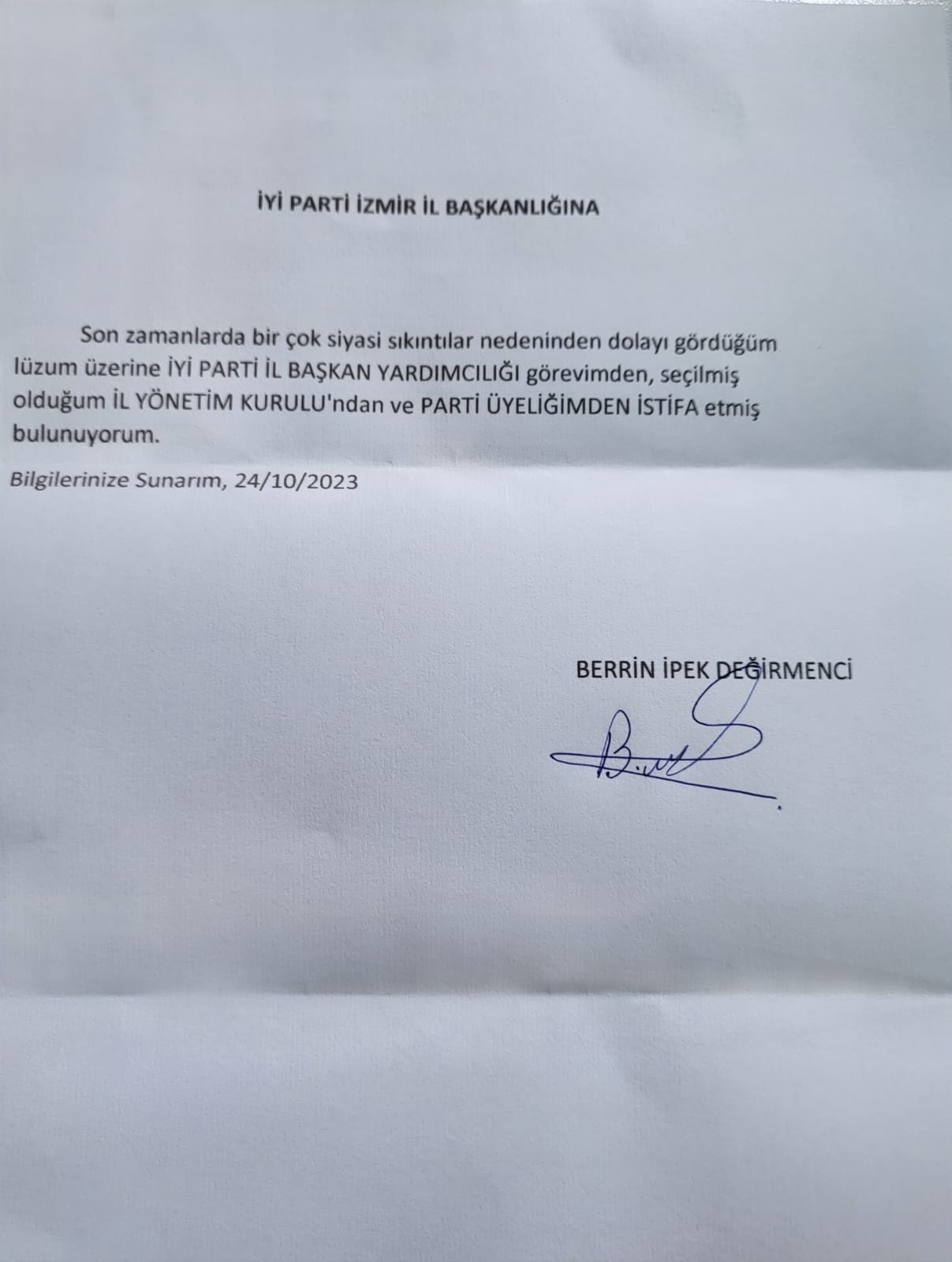 İYİ Parti İzmir'de istifa şoku!