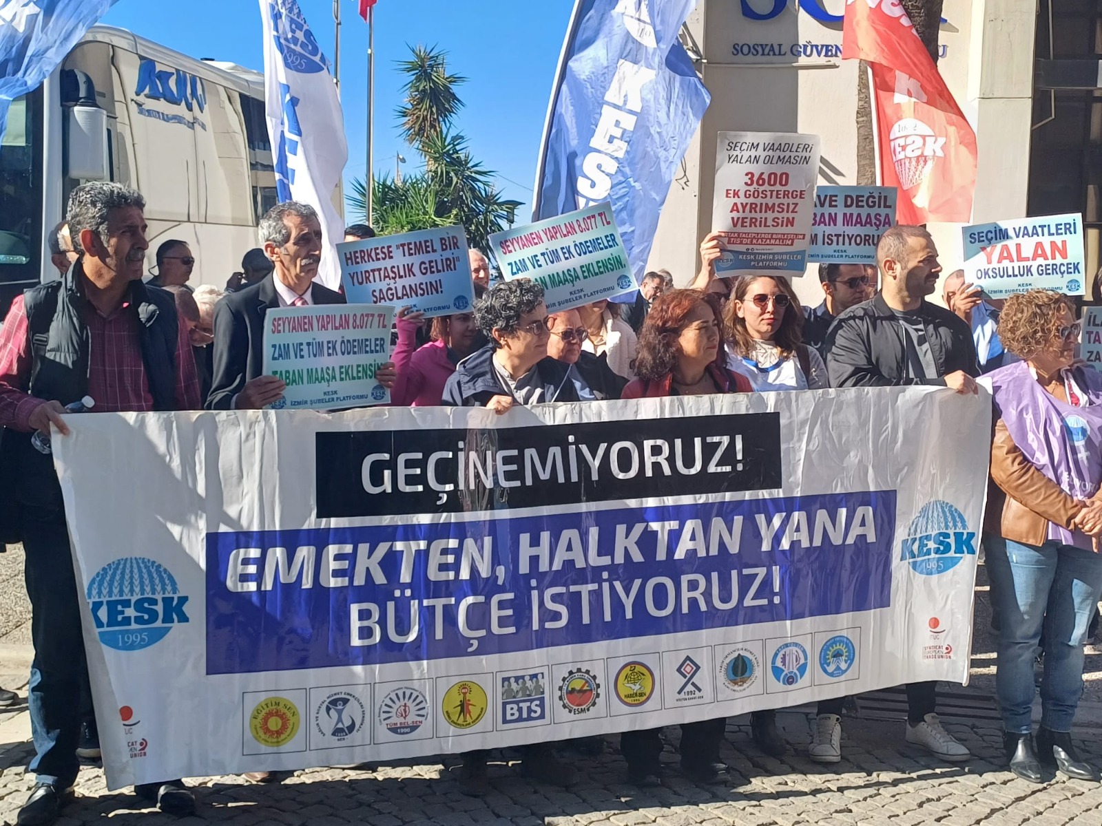 KESK ve TÜM Emekli-Sen ‘adil bütçe’ için meydana indi: “Yüzde 1’in yükünü taşımayacağız”