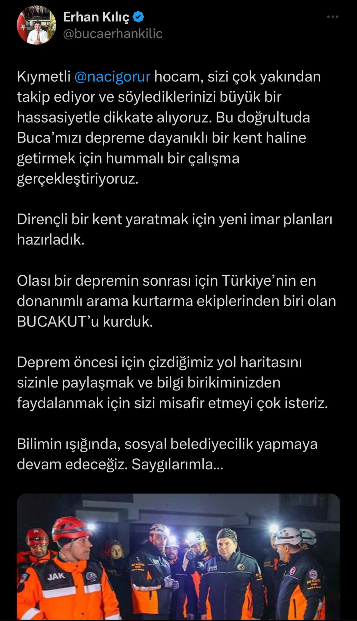 Prof. Görür’den Başkan Erhan Kılıç’a yanıt: “Bana şevk ve umut verdiniz”