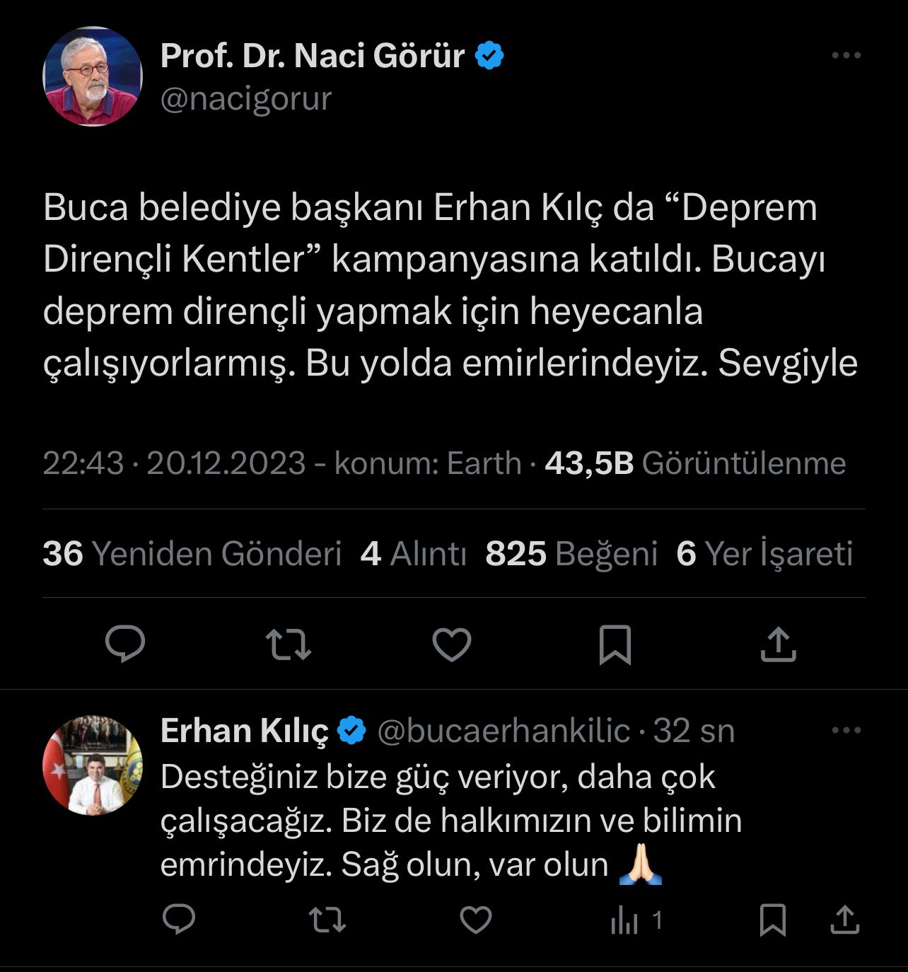 Prof. Görür’den Başkan Erhan Kılıç’a yanıt: “Bana şevk ve umut verdiniz”