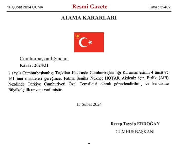 DEÜ rektörü Nükhet Hotar büyükelçi oldu!