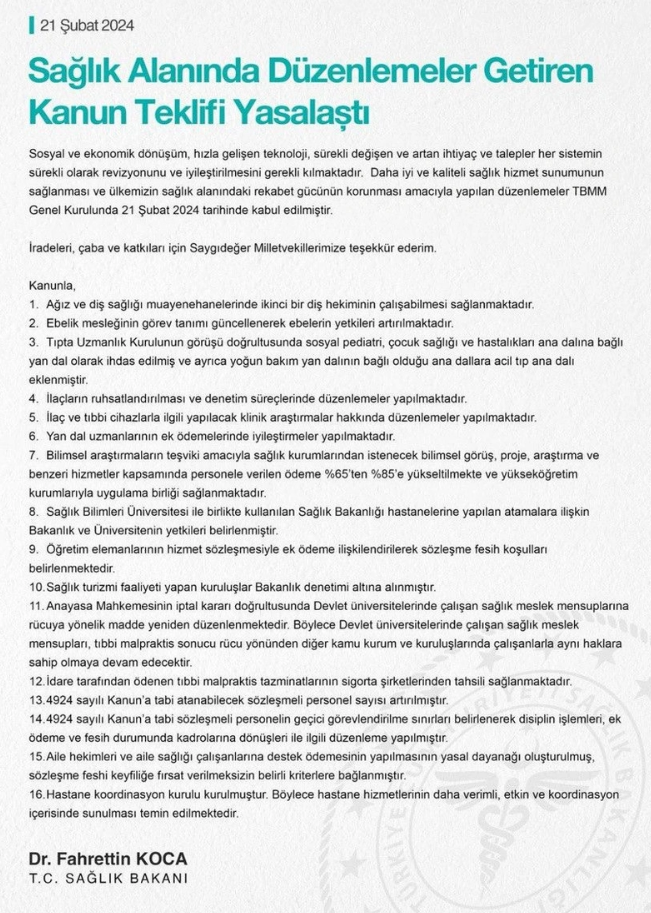 İşte 15 maddede sağlıkta yapılacak tüm yeni düzenlemeler