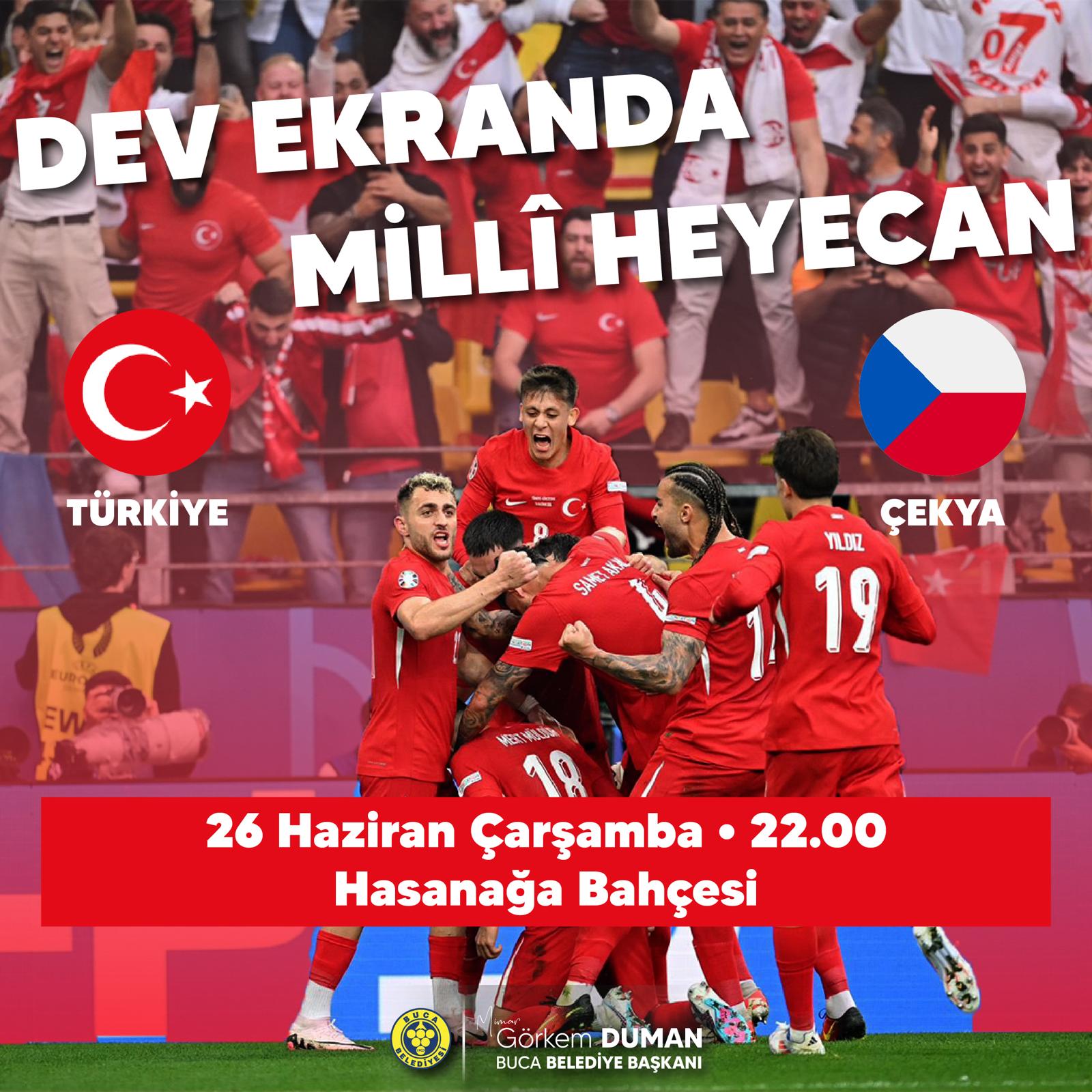 Millî maç Buca’da dev ekranda
