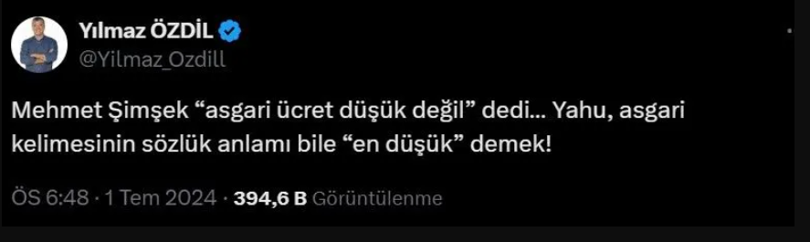 Mehmet Şimşek'e 'asgari ücret' tepkileri: Vicdansız olmak lazım
