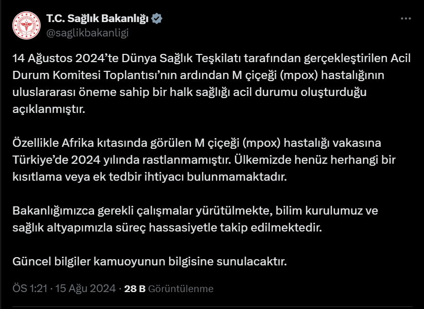 Dünya alarmda! M Çiçeği Türkiye'de görüldü mü? Sağlık Bakanlığı açıkladı...