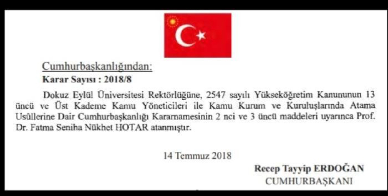 9 Eylül Üniversitesi Rektörlüğü'ne Hotar atandı