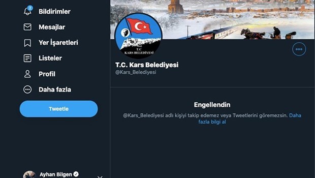 Kayyım atanan Kars Belediyesi, Ayhan Bilgen’i Twitter’dan engelledi