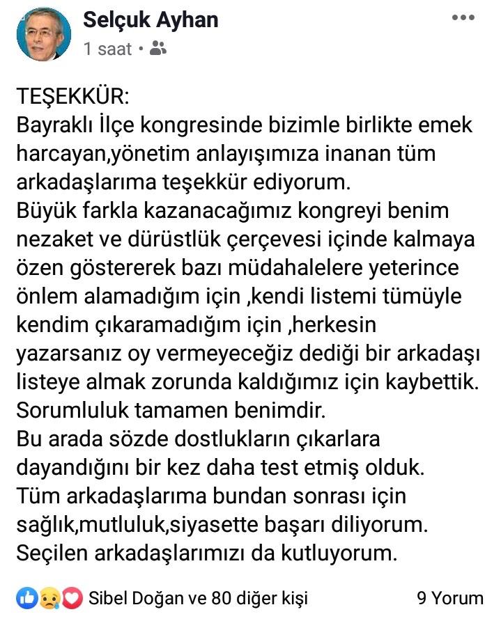 AYHAN'DAN İTİRAF GİBİ AÇIKLAMA; "KENDİ LİSTEMİ ÇIKARAMADIM"