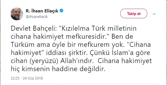İhsan Eliaçık'tan Devlet Bahçeli'ye tepki: 'Cihana hâkimiyet' şirktir!