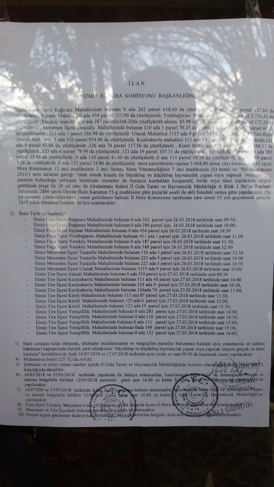 Foça, Tire ve Menemen’deki meralar kiraya verilecek!
