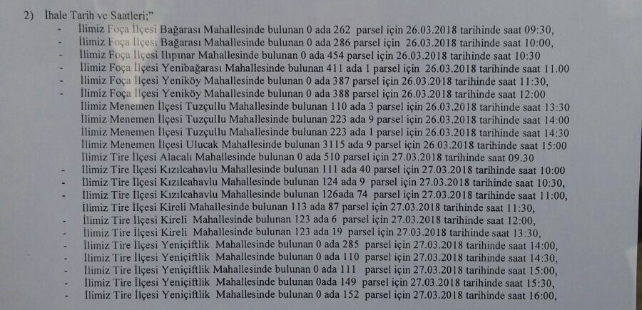 Foça, Tire ve Menemen’deki meralar kiraya verilecek!