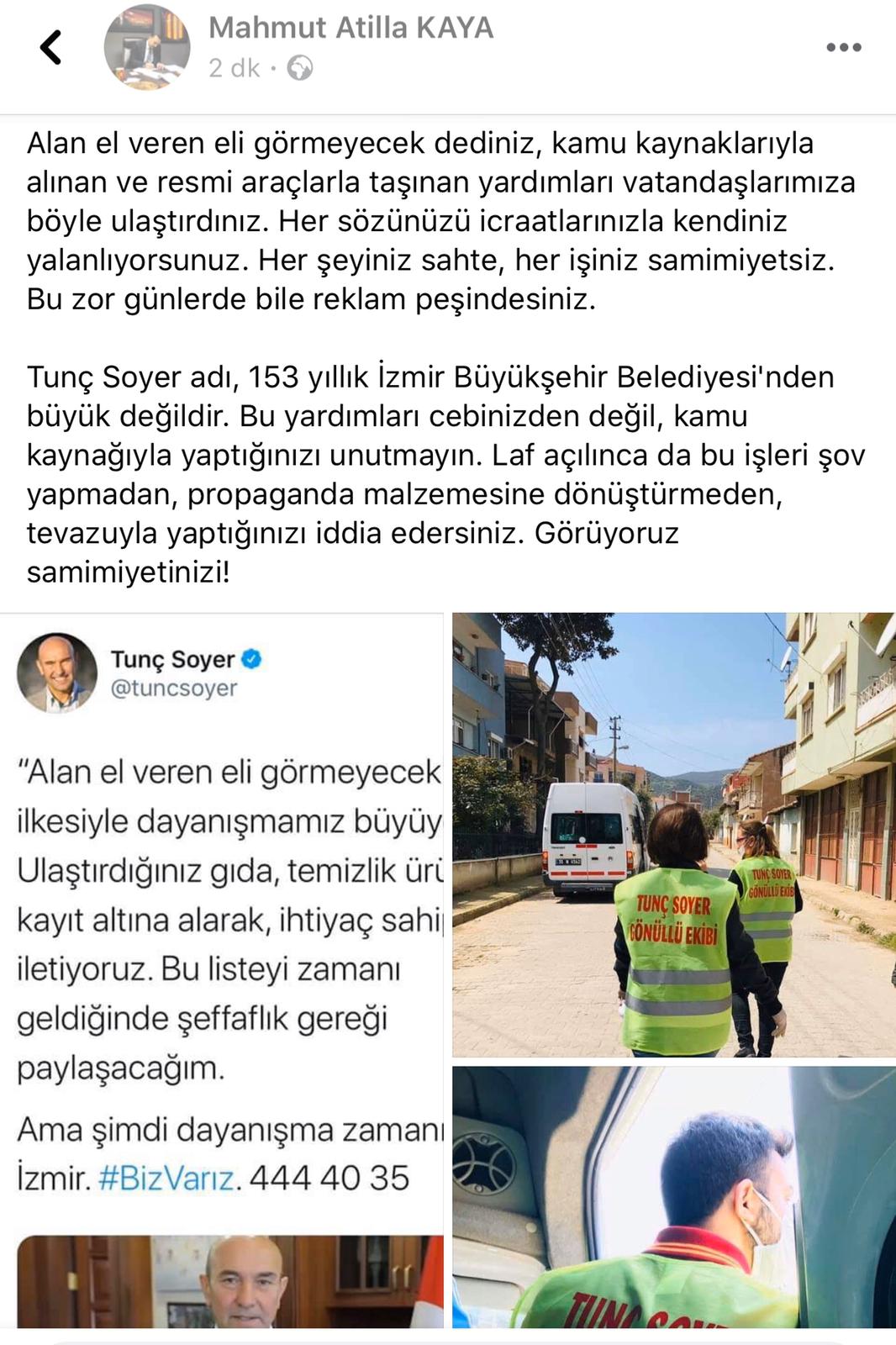 Kaya; "Bu zor günlerde bile reklam peşindesiniz"