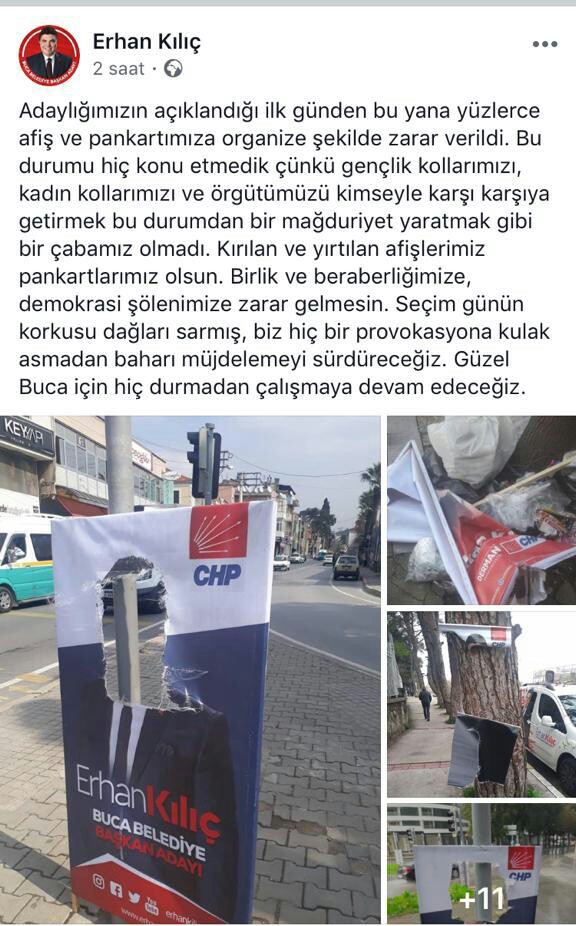 Erhan Kılıç: “Afişlere saldırıdan mağduriyet çabamız olmadı”