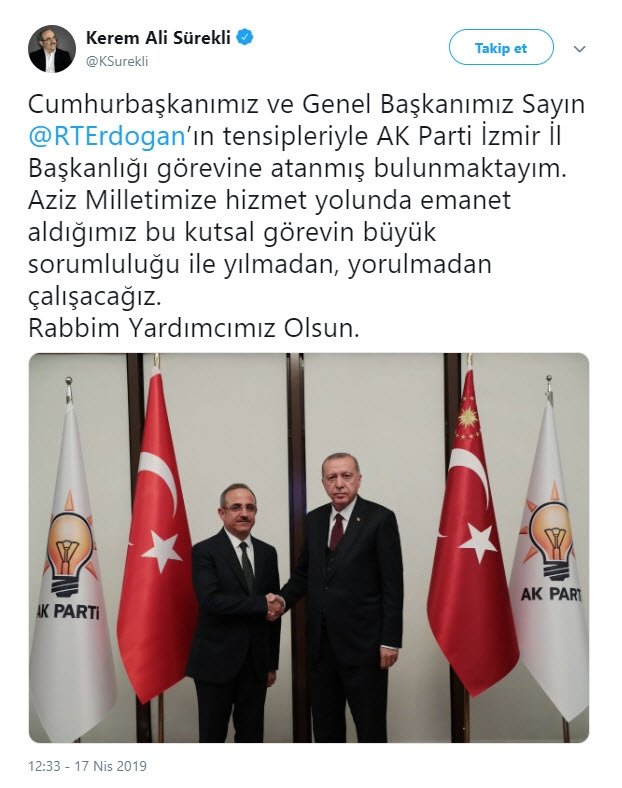 Erdoğan ile görüşen Sürekli: Yorulmadan çalışacağız