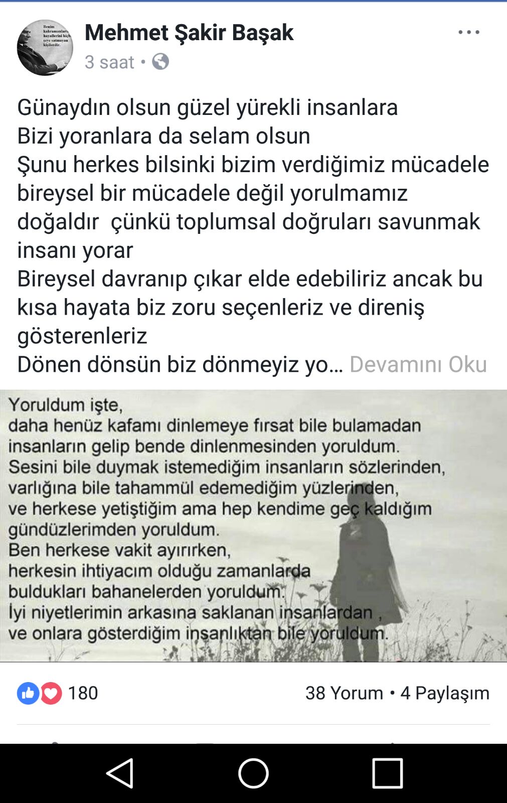 Başak’tan manidar paylaşım…