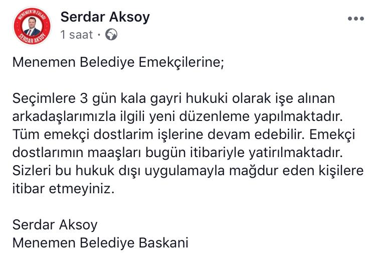 BAŞKAN AKSOY İŞÇİLERİN HAKLARINI KORUMA YOLUNDA İLK ADIMI ATTI