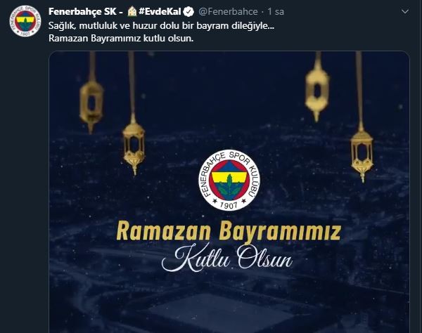 Spor camiasından Ramazan Bayramı mesajı