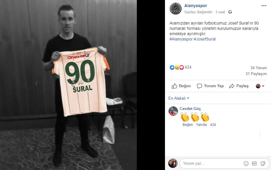 Josef Sural'ın 90 numaralı forması emekliye ayrıldı