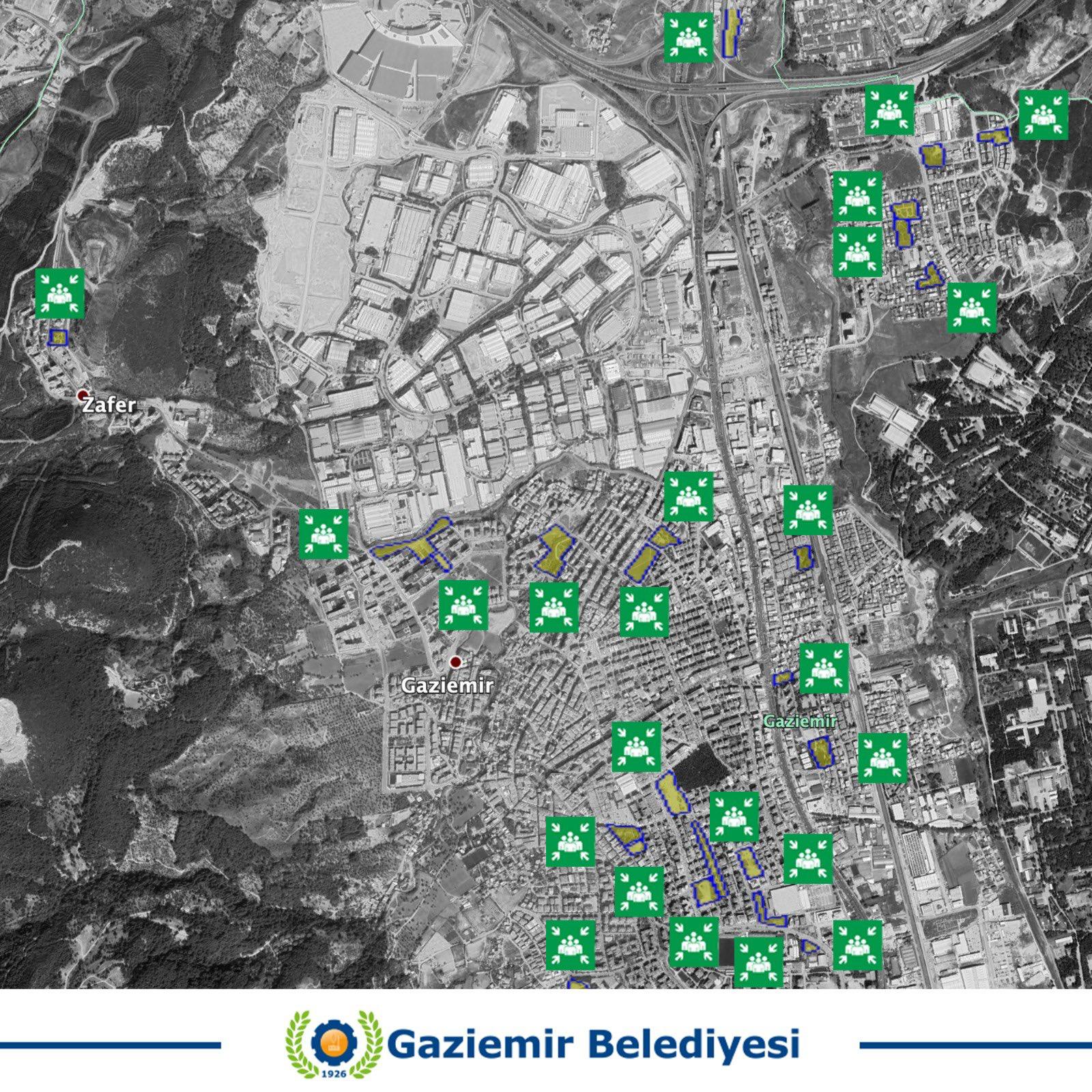 Gaziemir’de afet sonrası 100 bin kişinin toplanabileceği 38 toplanma alanı belirledi